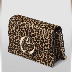 NWOT jimmy choo leopard print madeline cross-body bag